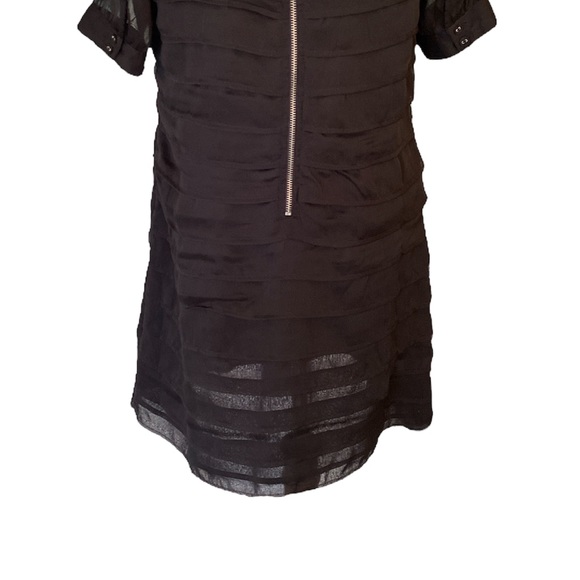 NWT Tulle Anthropologie Black Layered Semi-Sheer Sleeve  Tunic Dress - L - Picture 7 of 11